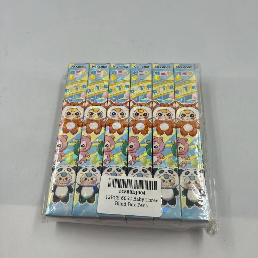 Baby Three Blind Box Pens Lot of 12 Sealed 0.5mm Cute Character Gel Pens 6062
